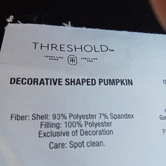 Big Fall Decor Plush Pumpkins Black White Velvet Feel Stem - Picture 7 of 8